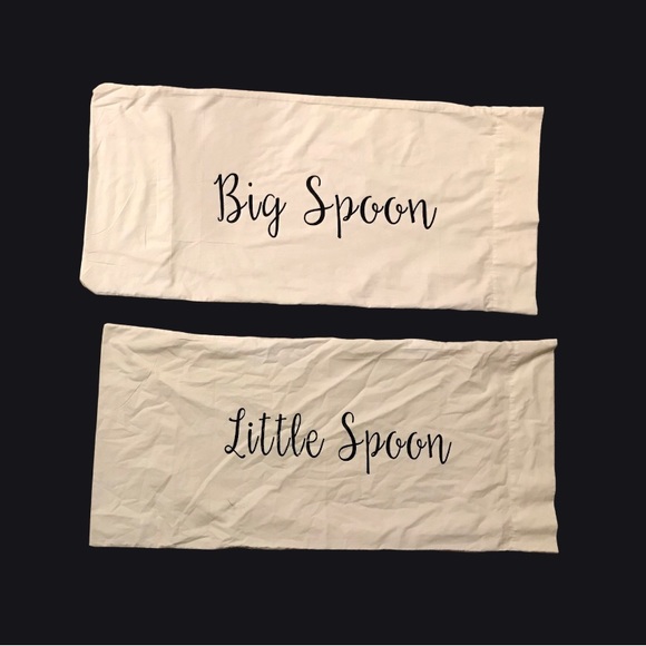Room Essentials Body Pillow Cases Monogrammed Big Spoon Little Spoon - Picture 2 of 2